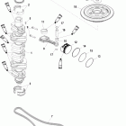 200 VERADO (4-STROKE)(6 CYL.) 0T980000 THRU 1B226999 Коленчатый вал, поршни и шатуны