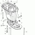 25 (4-STROKE) 0T409000 THRU 1B344298 Корпус вертикального вала