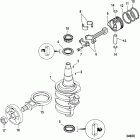 25 (4-STROKE) 0G590000 THRU 0G760299 Коленчатый вал, поршни и шатуны