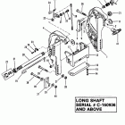 50 (3 CYL.) 0A721308 & Up Transom bracket(long shaft s / n-0c160936 & up)