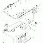 40A (ABOVE PROP. EXHAUST) 676-A007736 ANU UP      (M) Fuel tank (original equipment) 24 litre (6.3 gallons)