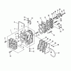 40 (TWIN CARB) (W/OIL INJECTION) 6E9-015001 AND UP      (M) Crankcase and cylinder head