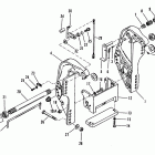 55 (3 CYL.) 0D000750 THRU 0G290584 Transom bracket (50 / 60)(s / n: 0d181999 and below)