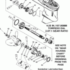 115 (4 CYL.) 0D283222 THRU 0G760299 Gear housing (prop shaft)(6 jaw reverse clutch)