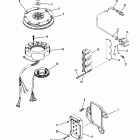 50 (3 CYL.) 0A721308 & Up Flywheel, switch box, ignition coil and stator