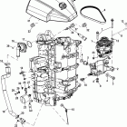 115 EFI (4-STROKE) 1B366823 & Up Alternator / starboard cylinder block components