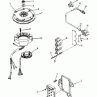 50 (3 CYL.) 7208333 THRU 0A721307 Flywheel, switch box, ignition coil, stator
