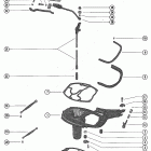 500 4141000 THRU 4357639 Exhaust extension plate and shift linkage