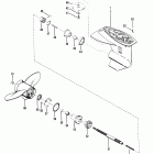 18 6416713 THRU 6443972 Gear housing (prop shaft) (screw inserted from bottom)