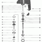 1000SS 2318586 THRU 2836018 Корпус редуктора, вал гребного винта
