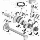230 Wake SE 510, 2x255 1503HO Коленвал и поршни