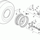 300 2X4  Utility Front wheels and brake assembly