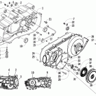 300 2X4  Utility Left crankcase, cover, and recoil assembly