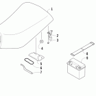 90 DVX Seat, battery, and tool kit assemblies