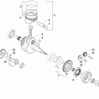 425 EFI CR Коленчатый ,балансилный вал и поршни