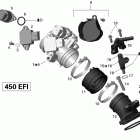 DS 450 EFI Коллектор воздухозаборника и корпус дросселя