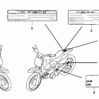 CRF50F Наклейки предупреждения