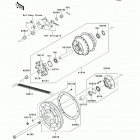 Ninja 250R (EX250-JBFA) Заднее колесо и цепь