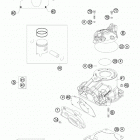 150 XC ENGINE Цилиндр,головка цилиндров