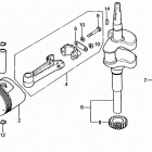 HR21K1 PXA LAWN MOWER, JPN, VIN# HR21K1-1100004 TO HR21K1-1127597 Crankshaft + Camshaft + Piston K1