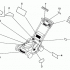 HRB215K3 SXA LAWN MOWER, USA, VIN# MZBA-6300001 TO MZBA-6363599 Наклейки предупреждения