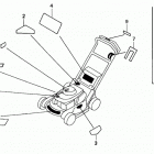 HRB215K4 SXA LAWN MOWER, USA, VIN# MZBA-6400001 TO MZBA-6424321 Наклейки предупреждения