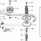 HR21 SXA LAWN MOWER, JPN, VIN# HR21-1000001 TO HR21-1051093 Tensioner Arm + V-belt