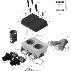 MXZ TNT 550F XP-FAN Блок цилиндров и мощностные клапана