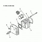 Mini DS 50 2-strokes Cylinder, cylinder head 166-01