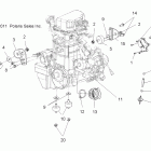 SPORTSMAN FOREST 800 6X6 - A12CF76FF Крепление двигателя