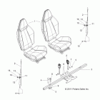 RANGER RZR S 800 EFI - R12VE76AD/AJ/AO Body, seat mounting and belts