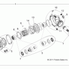 R11XY76FX RANGER RZR 4 INTL Drive train, front gearcase internals