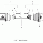 RANGER RZR 800 EFI/EPS - R12VH76AD/AF/AH/AJ/EAB Drive train, front half shaft