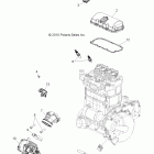 RANGER XP 800 - R12TH76/TH7E/TX7E Engine, throttle body and valve cover