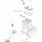 RANGER CREW 800 - R12WH76AG/AR/EAH/EAV Engine, throttle body and valve cover