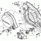 CRF250R Правая крышка двигателя и водяная помпа