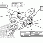 CBR600RA Лейбл предостережения