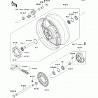 Ninja 1000 ABS (ZX1000-HCF) Заднее колесо и цепь
