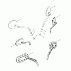 Rocket III Touring Teardrop style mirrors, kit, drilled