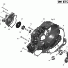 Spyder RT Limited 01- clutch cover and water pump