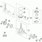 450 XCF ENGINE Коленвал и поршень