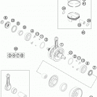 350 XCFW ENGINE Коленвал и поршень