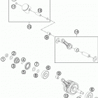 65 SX ENGINE Коленвал и поршень