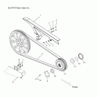 V12WB36NA HIGHBALL Drive train, drive sprocket and belt and guards - v12wb3...