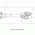 SPORTSMAN 500 HO EFI - A08MN50AF/AN/AQ/AR/AS/AT/AW/AX Drive train, front prop shaft (built 9 / 18 / 07 and aft...