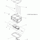 SPORTSMAN FOREST 800 6X6 - A12CF76FF Engine, piston and cylinder