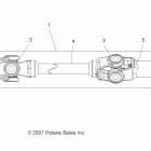 SPORTSMAN 800 HO EFI - A08MN76AF/AL/AQ/AR/AS/AT/AX Drive train, front prop shaft (built 8 / 22 / 07 and bef...