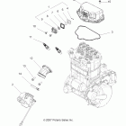 SPORTSMAN TOURING 800 EFI INTL - A08DN76FC Engine, throttle body mounting
