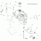 SPORTSMAN TOURING 500 EFI QUAD - A08DN50EA Body, fuel tank asm. (built 12 / 01 / 07 and before)