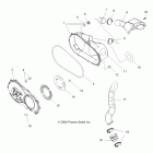 SPORTSMAN FOREST 800 6X6 - A12CF76FF Body, clutch cover and ducting